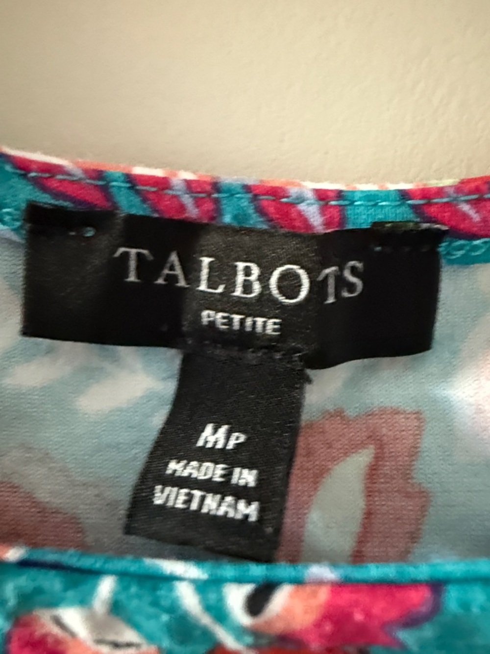 Talbots Teal Floral Paisley Sleeveless Mini Dress - Picture 2 of 5